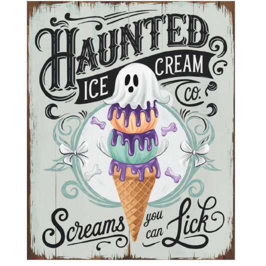 Haunted Ice Cream Halloween Sign