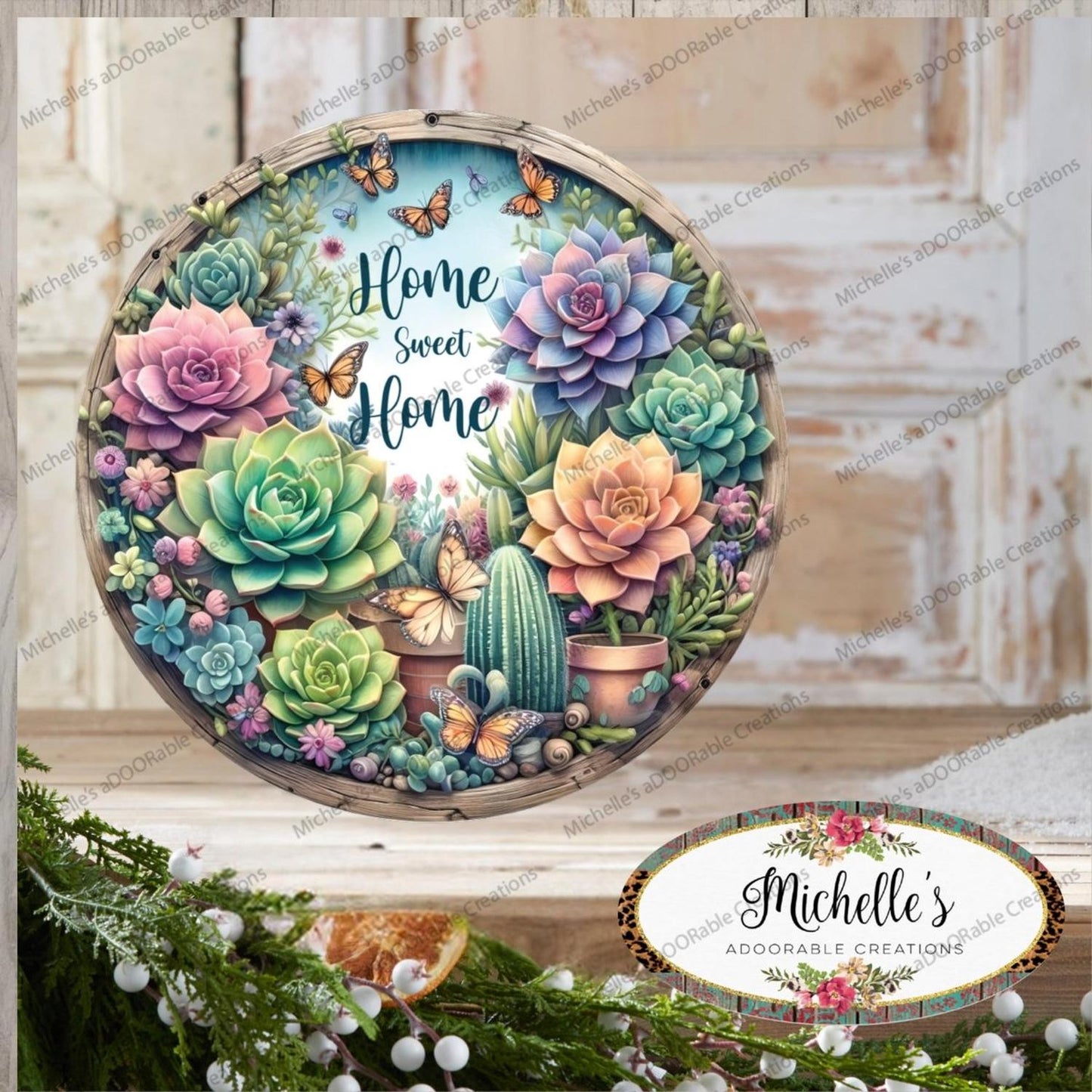 Home Sweet Home Succulent Sign