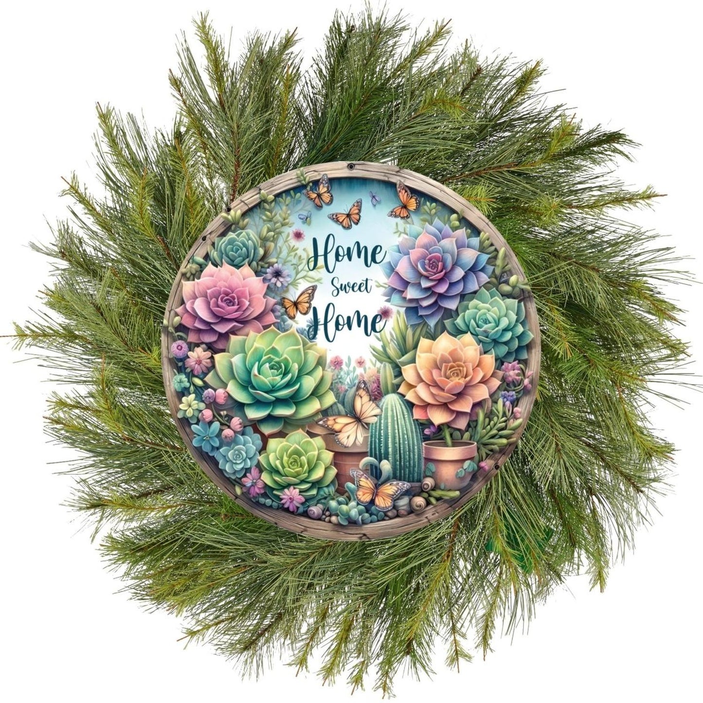 Home Sweet Home Succulent Sign