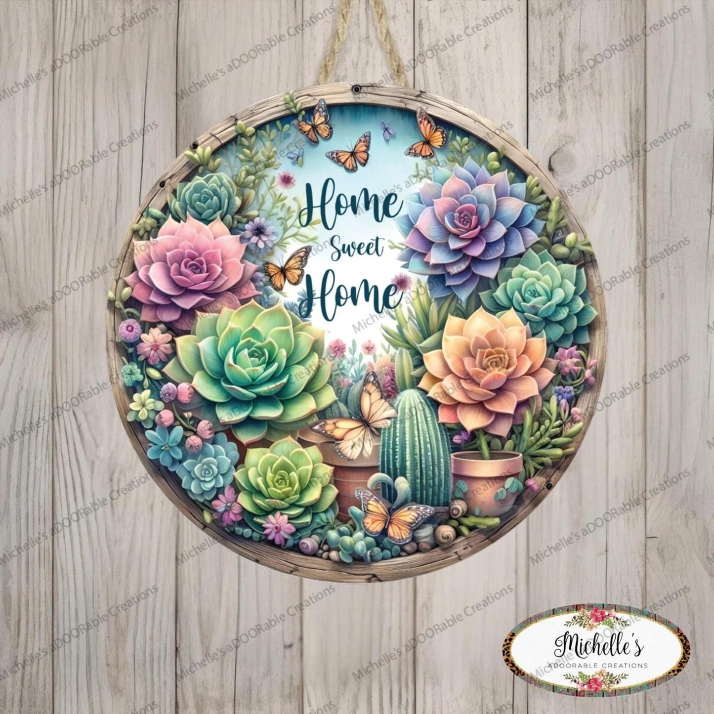 Home Sweet Home Succulent Sign