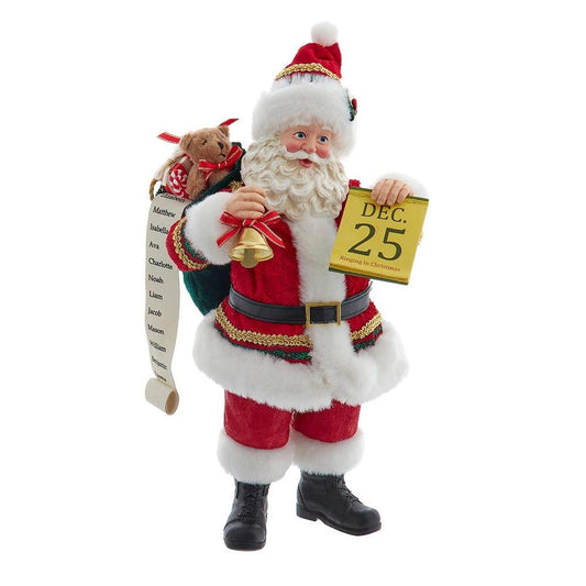 Kurt Adler 10.5" Fabriché Traditional Santa with Calendar