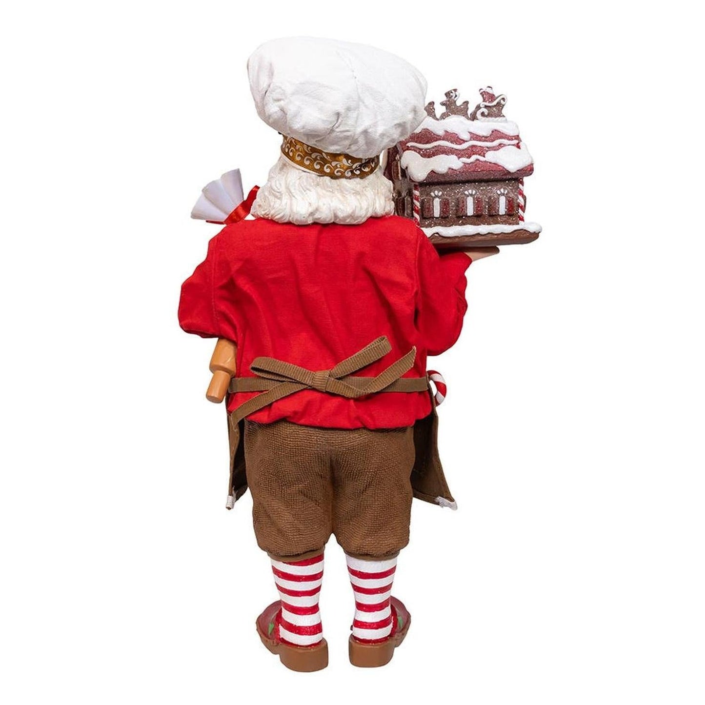 Kurt Adler 10.5-Inch Fabriché Chef Santa Decorating Gingerbread House