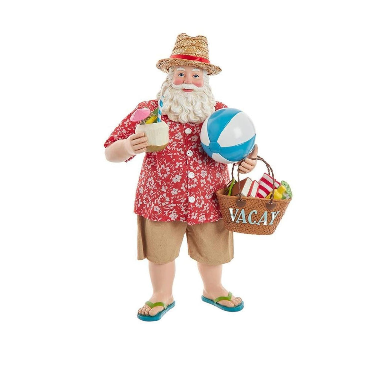 Kurt Adler 10.5-Inch Fabriché Palm Beach Santa