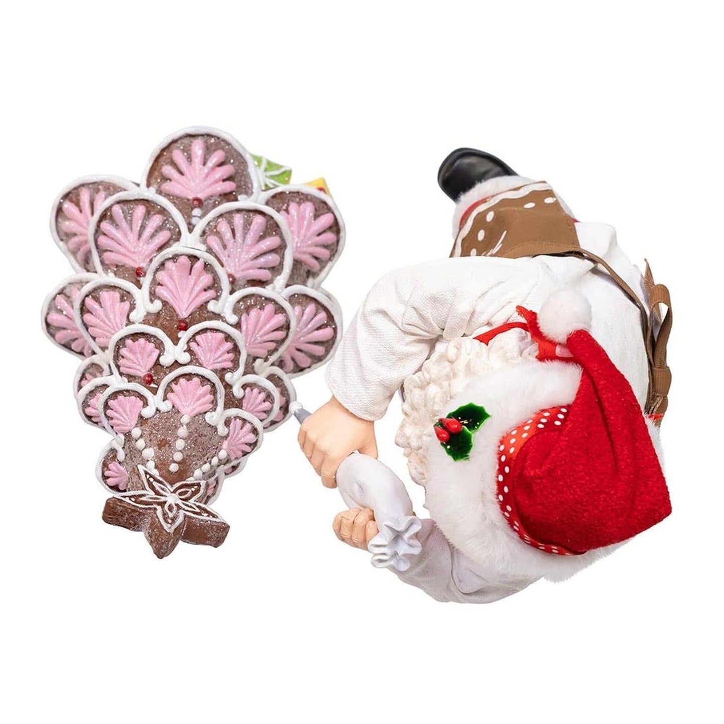 Kurt Adler 10.5-Inch Fabriché Santa Gingerbread Tree, 2-Piece Set