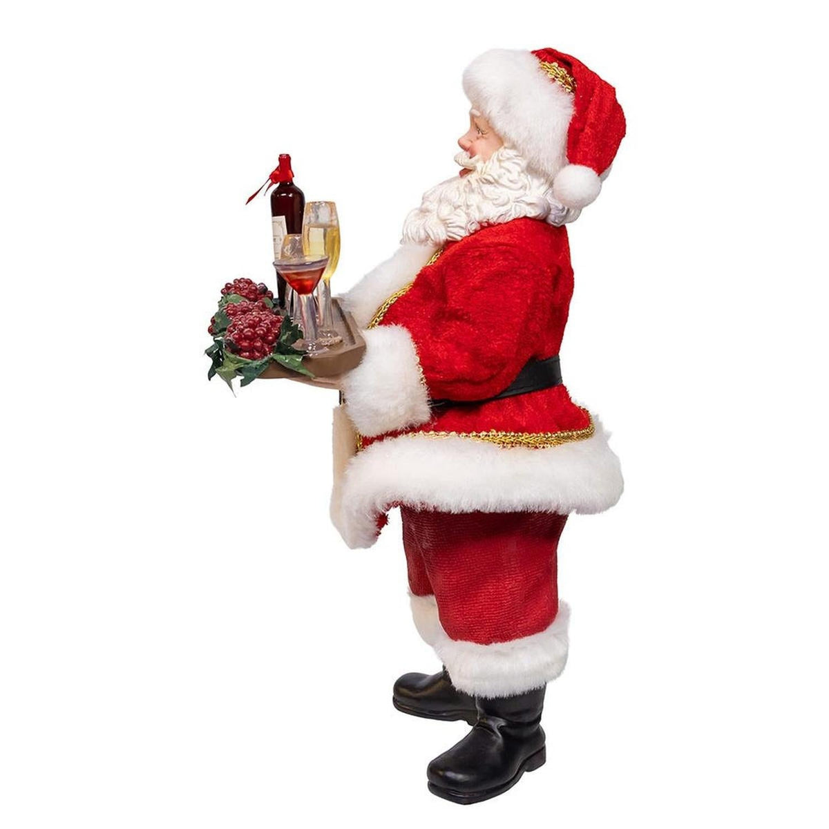 Kurt Adler 10.5-Inch Fabriché Wine Santa