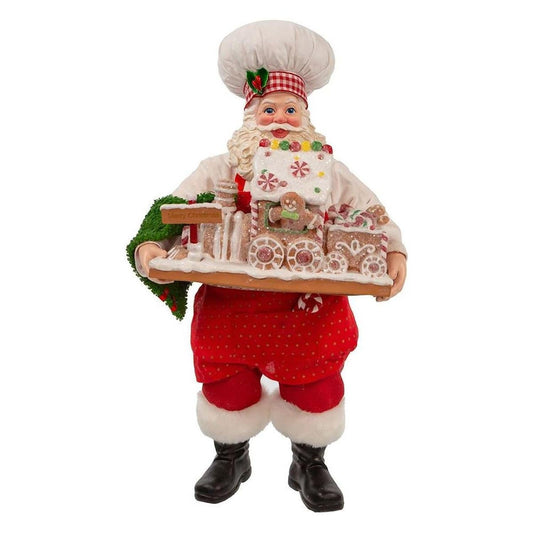 Kurt Adler 11" Fabriché Santa with Gingerbread Train