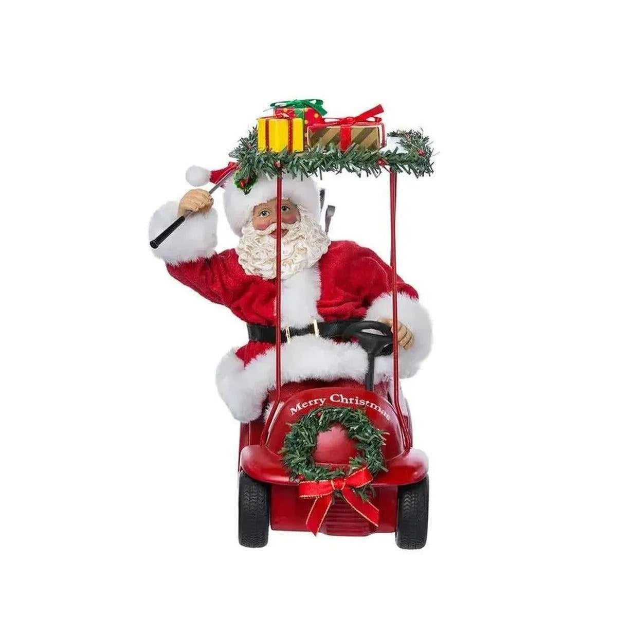Kurt Adler 11.25-Inch Fabriché Santa Driving Golf Cart