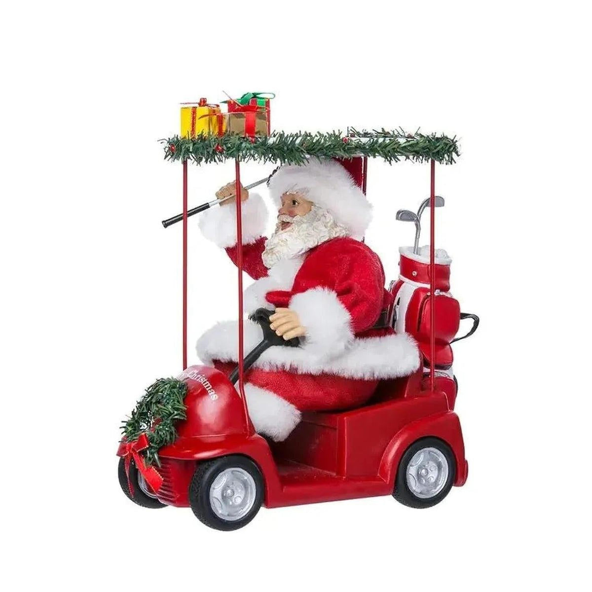 Kurt Adler 11.25-Inch Fabriché Santa Driving Golf Cart