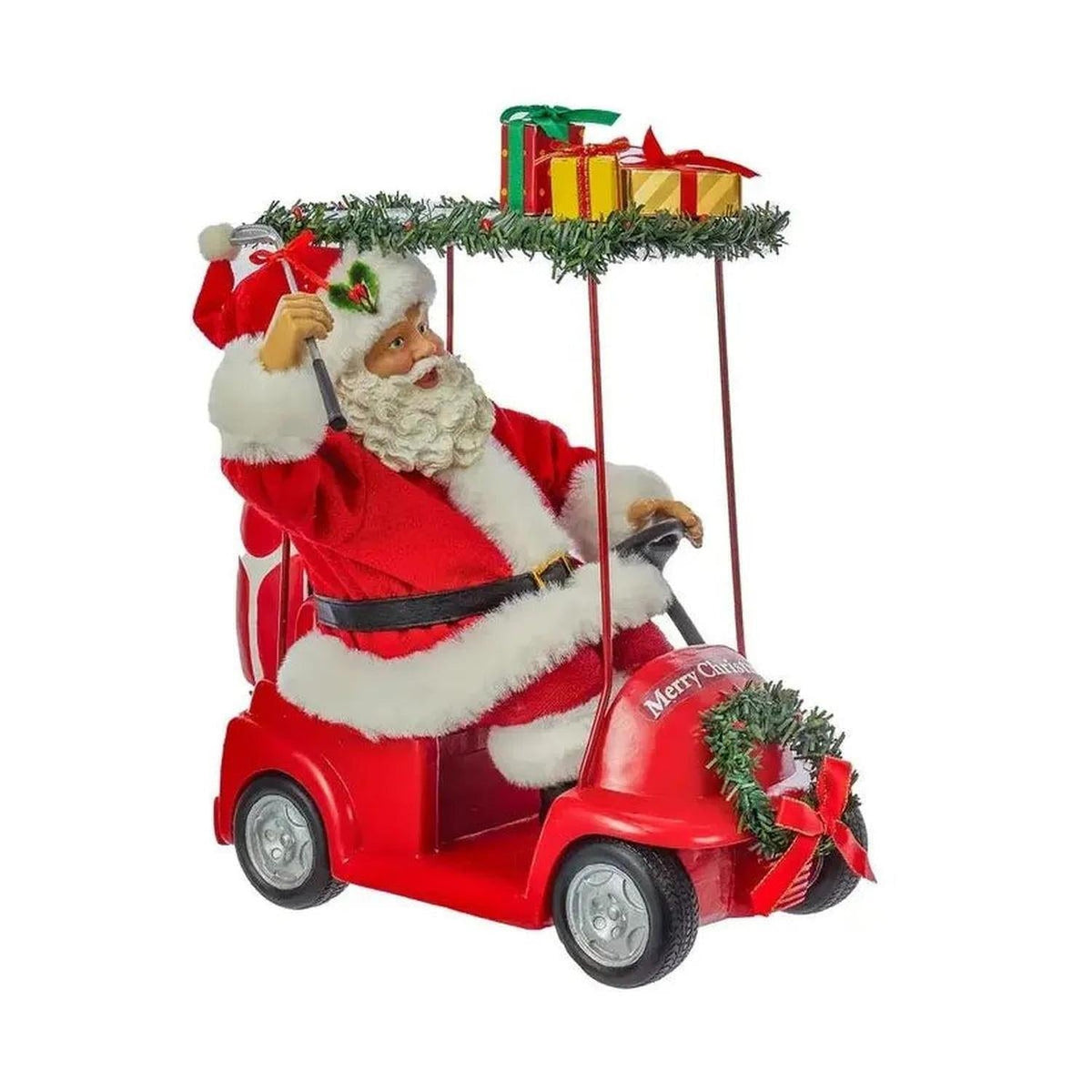 Kurt Adler 11.25-Inch Fabriché Santa Driving Golf Cart