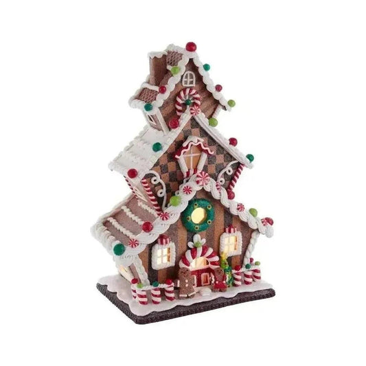 Kurt Adler 13" LED Gingerbread Cookie 3-Layer House