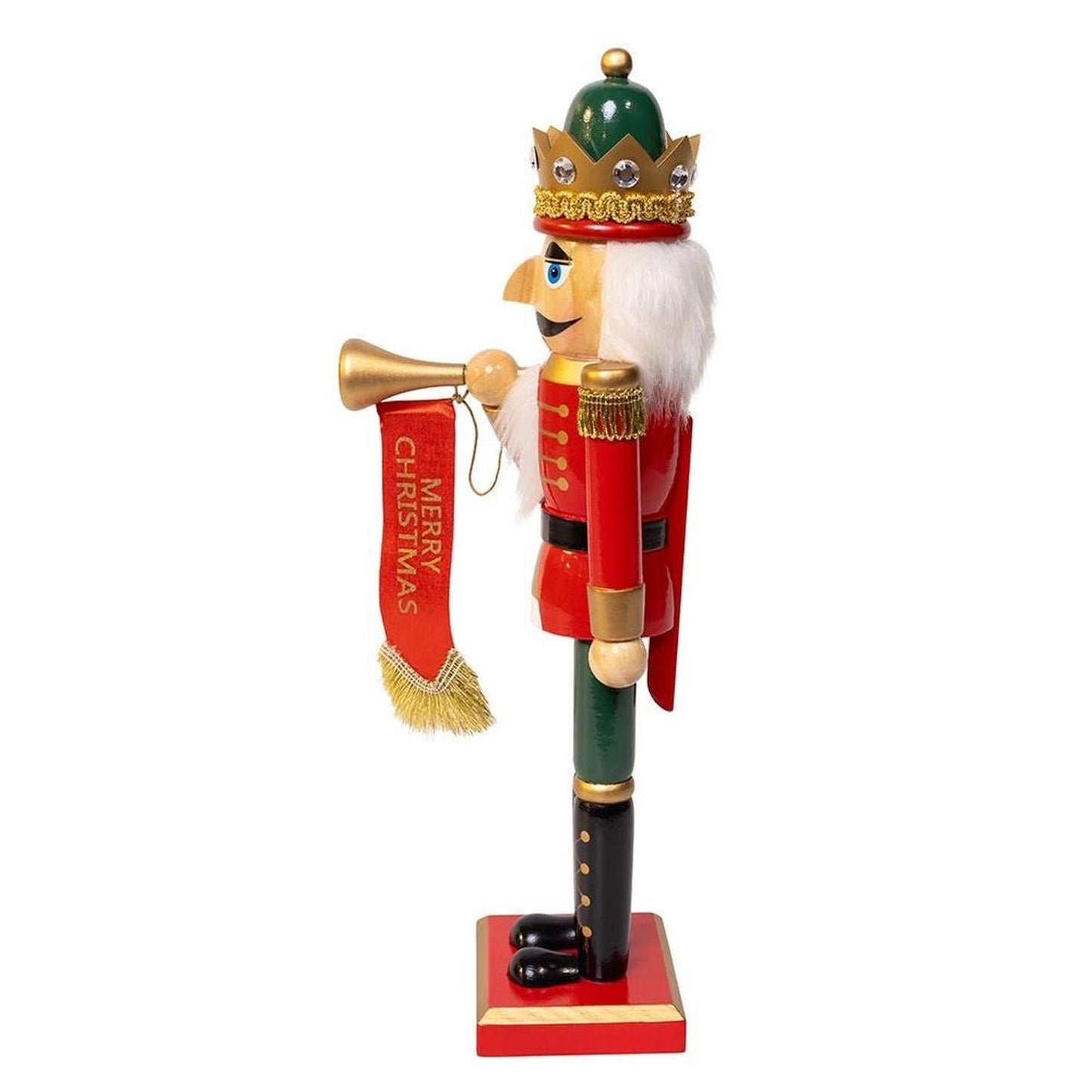 Kurt Adler 15-Inch Red and Green With Horn Nutcracker
