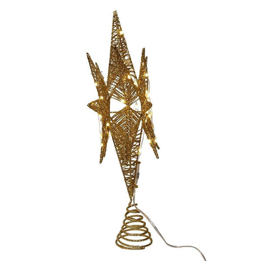 Kurt Adler 15-Inch Twinkling LED Gold Tree Topper
