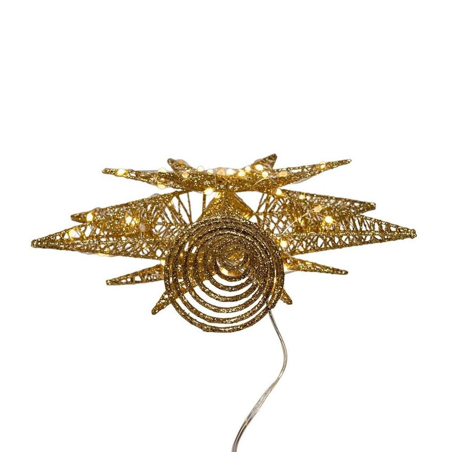 Kurt Adler 15-Inch Twinkling LED Gold Tree Topper