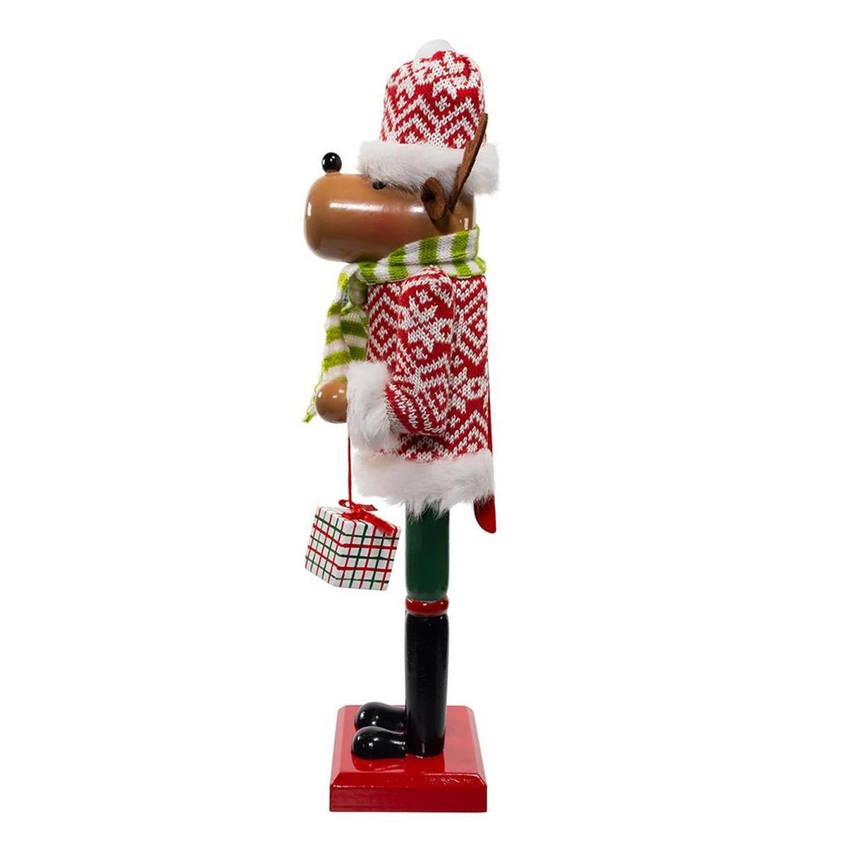 Kurt Adler 15-Inch Wooden Reindeer Nutcracker