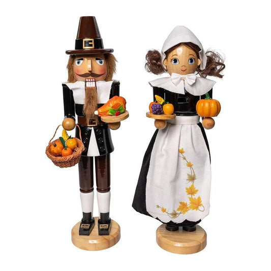Kurt Adler 15" Pilgrim Nutcrackers 2-Piece Set