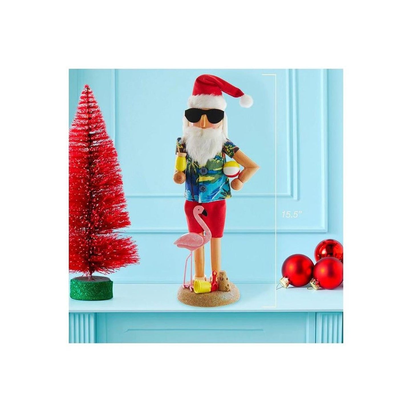 Kurt Adler 15.5-Inch Wooden Beach Santa Nutcracker