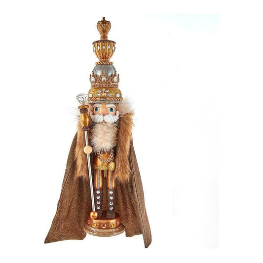 Kurt Adler 17.5" Hollywood Gold with Fuzzy Cape King Nutcracker