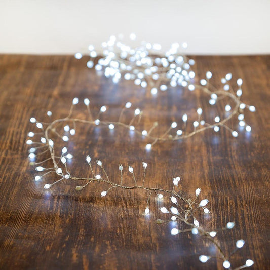 Kurt Adler 300-Light Cluster Garland Cool White LED Twinkle Lights