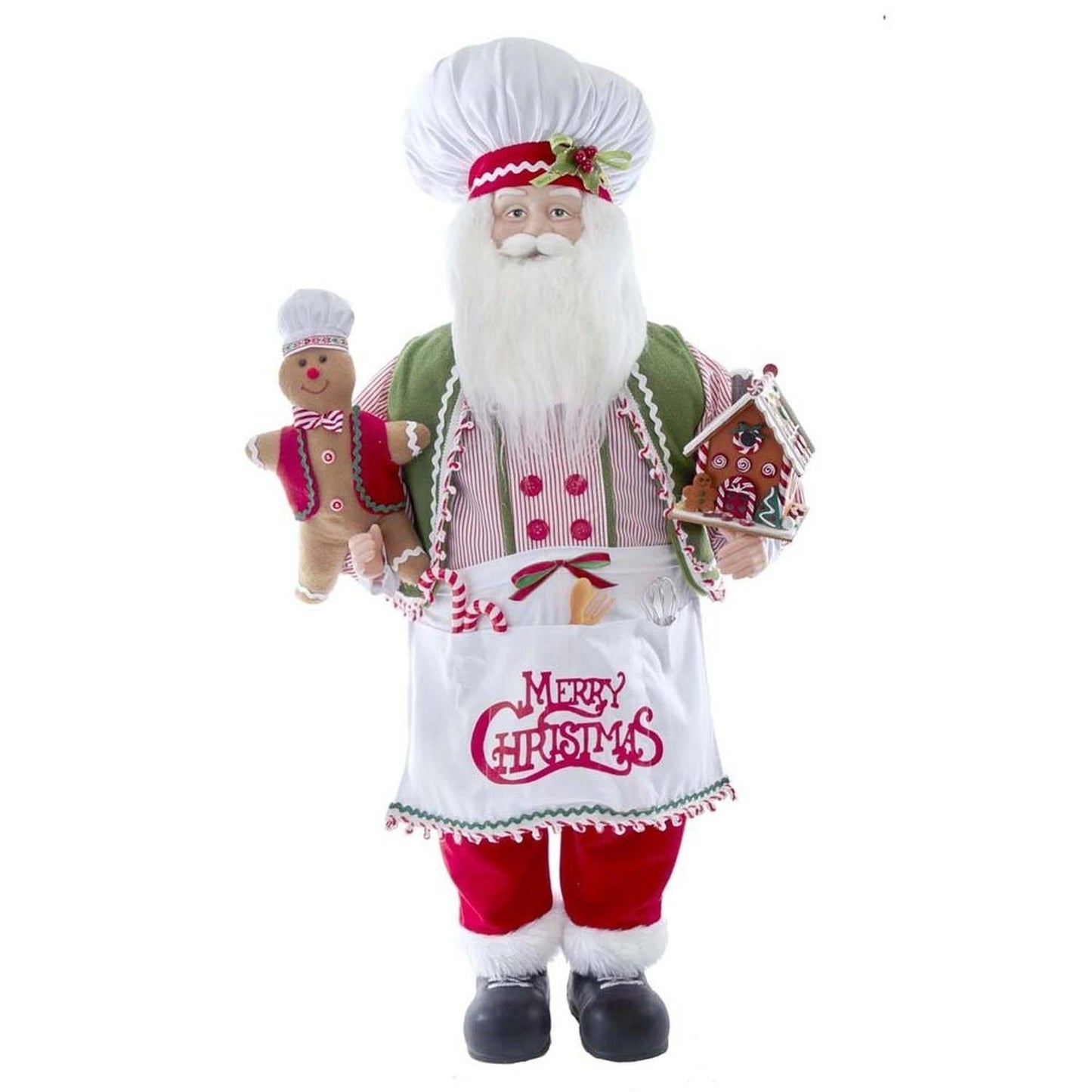 Kurt Adler 40" Christmas Chef Santa with Gingerbread