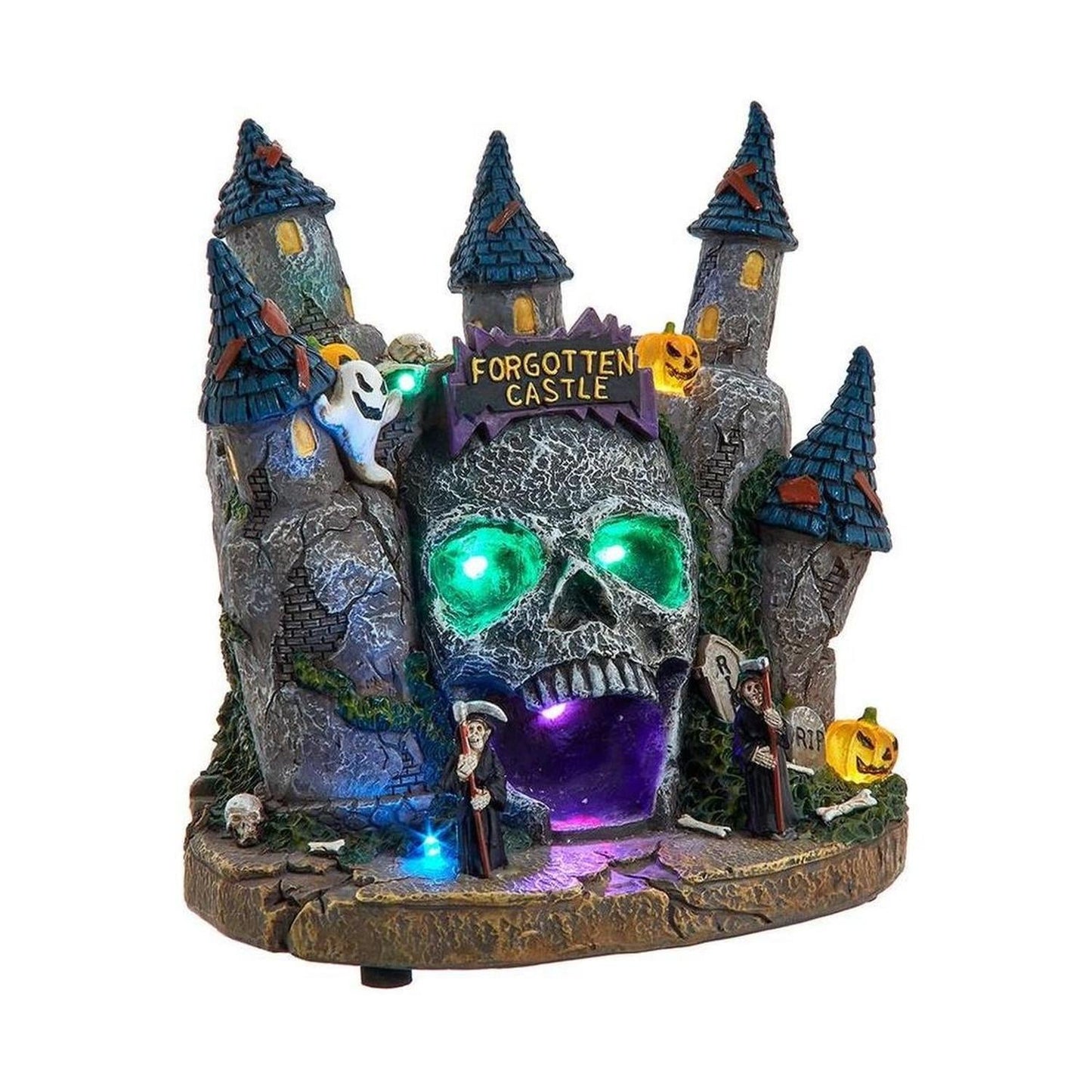 Kurt Adler 6.4" Multicolor LED Lighted Skull Castle