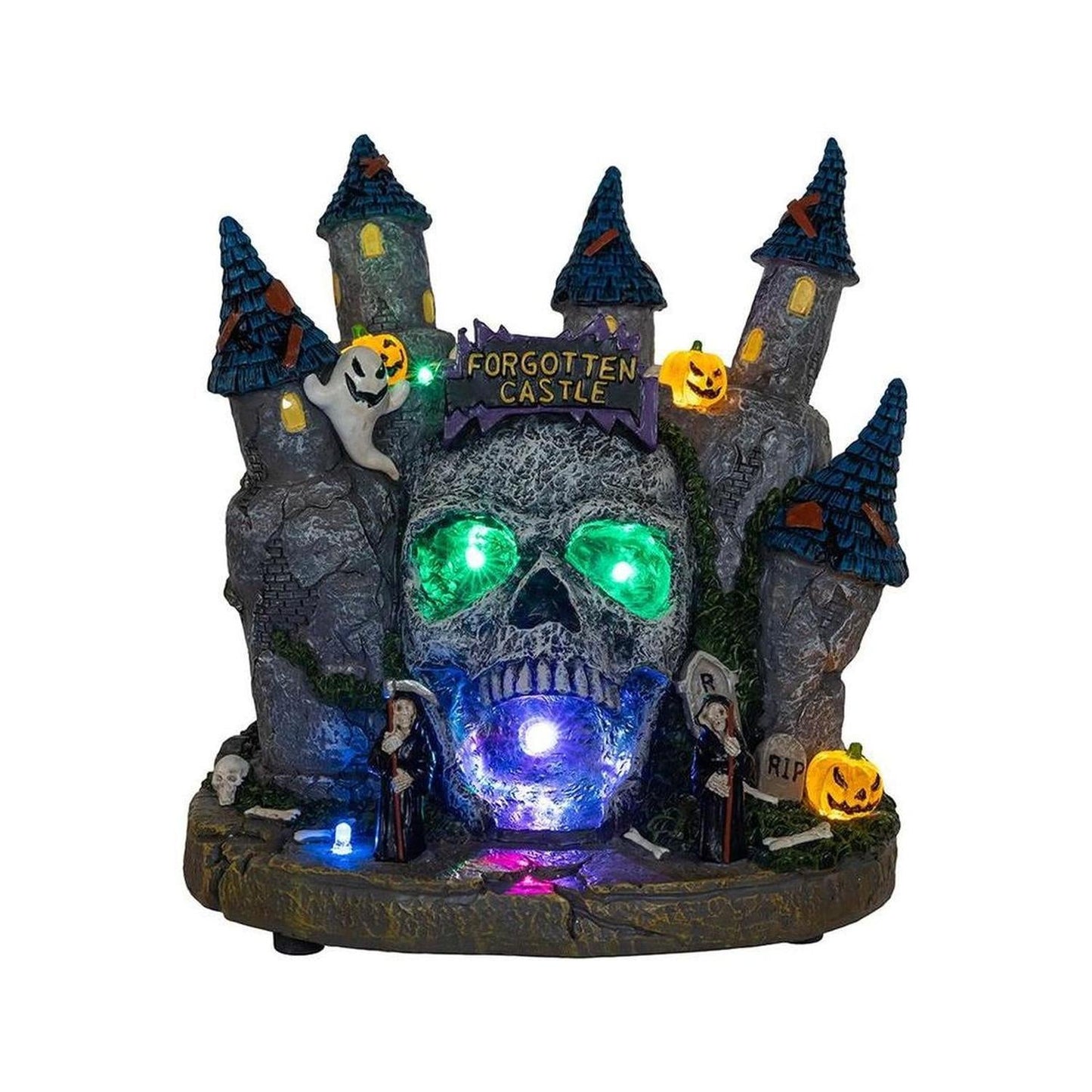 Kurt Adler 6.4" Multicolor LED Lighted Skull Castle