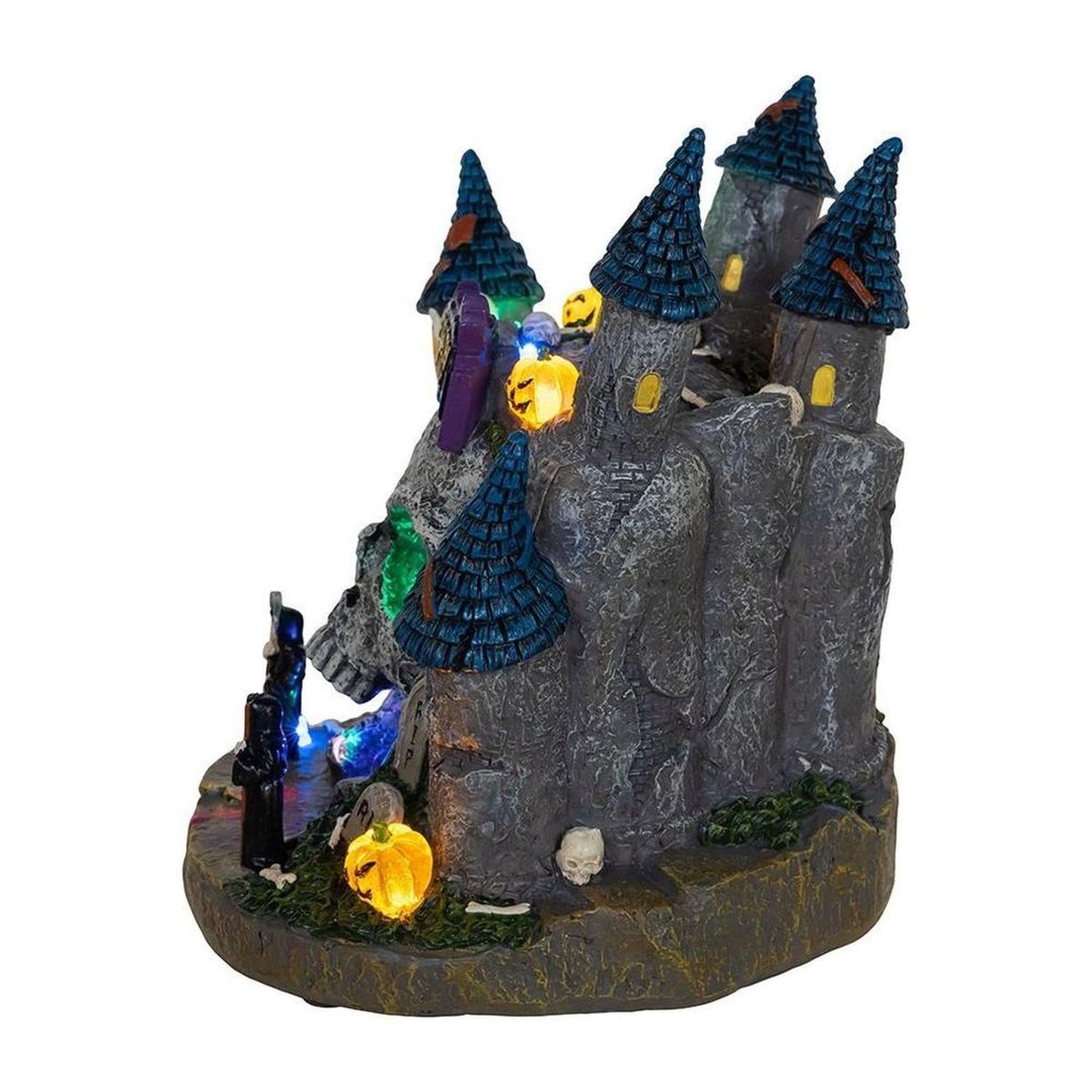 Kurt Adler 6.4" Multicolor LED Lighted Skull Castle