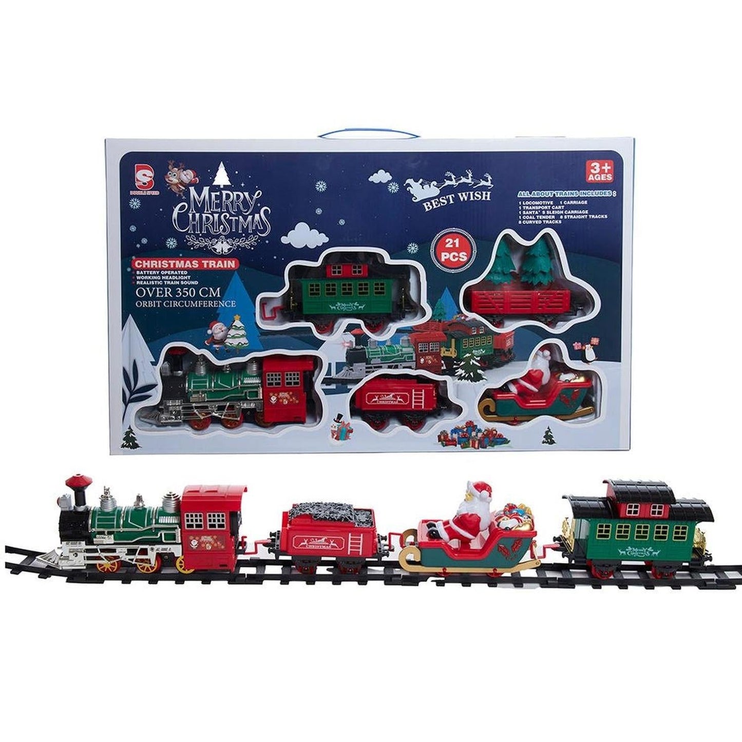 Kurt Adler Musical Train with Tree and Santa Table Piece