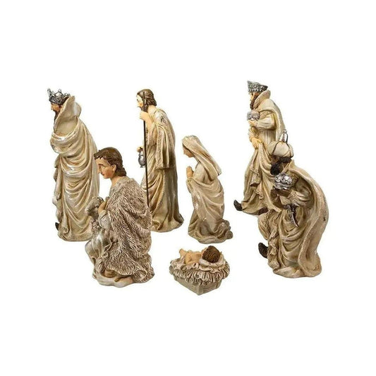 Kurt Adler Resin Nativity Table Piece, 7 Piece Set