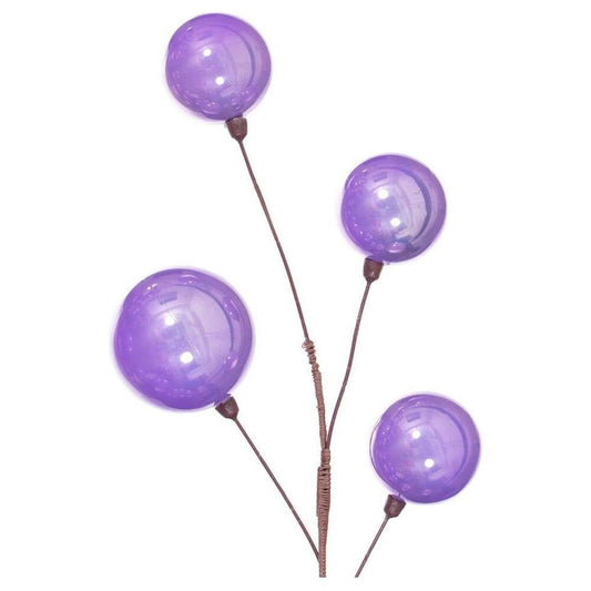 Lavender Pearl Assorted Finish Branch Ball Ornament Garland