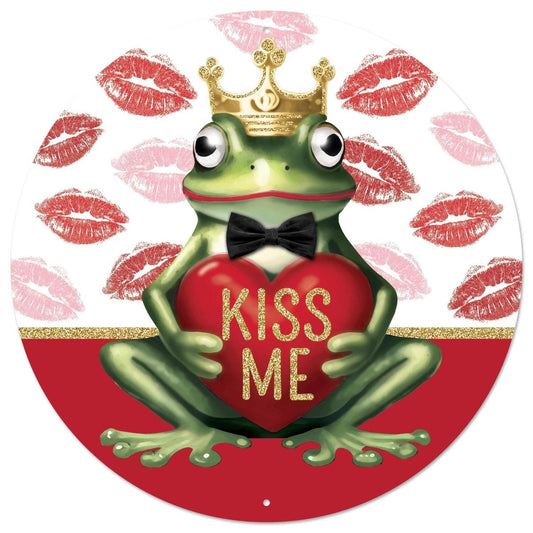 Metal Kiss Me Frog Prince Sign
