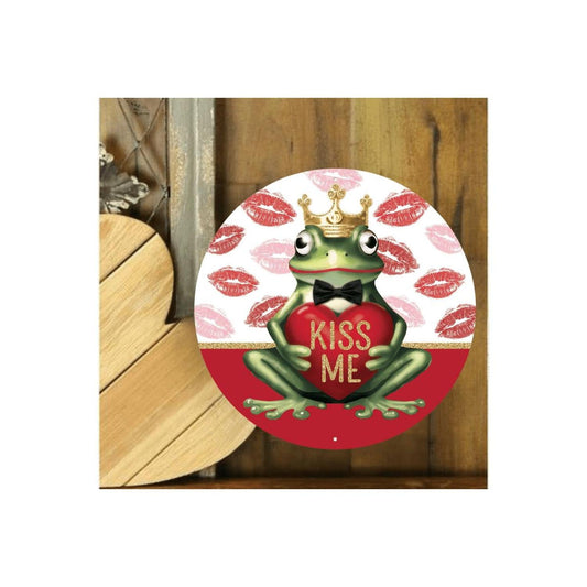 Metal Kiss Me Frog Prince Sign