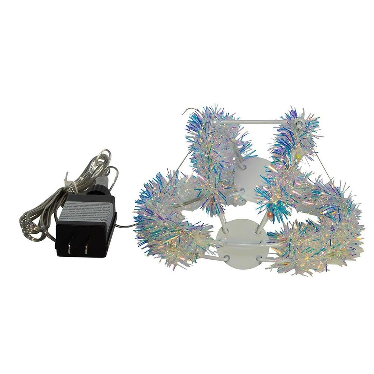 Multi-Color LED Tinsel Foldable Sphere 6"