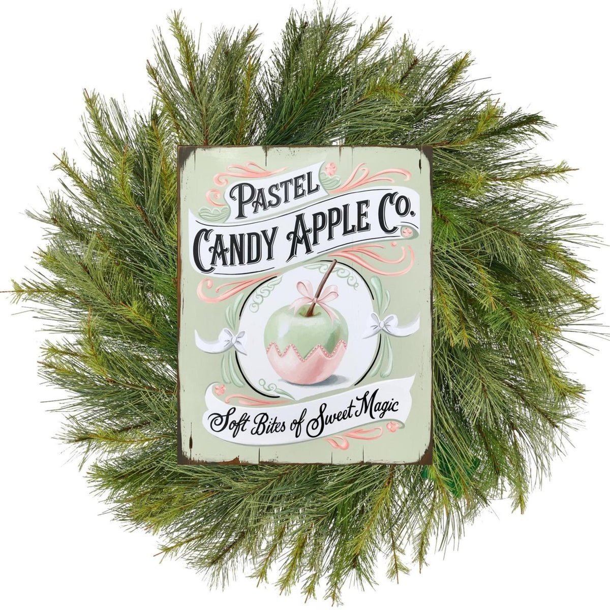 Pastel Candy Apple Halloween Sign