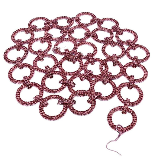 Pink Crystal Circle Christmas Garland, 36"