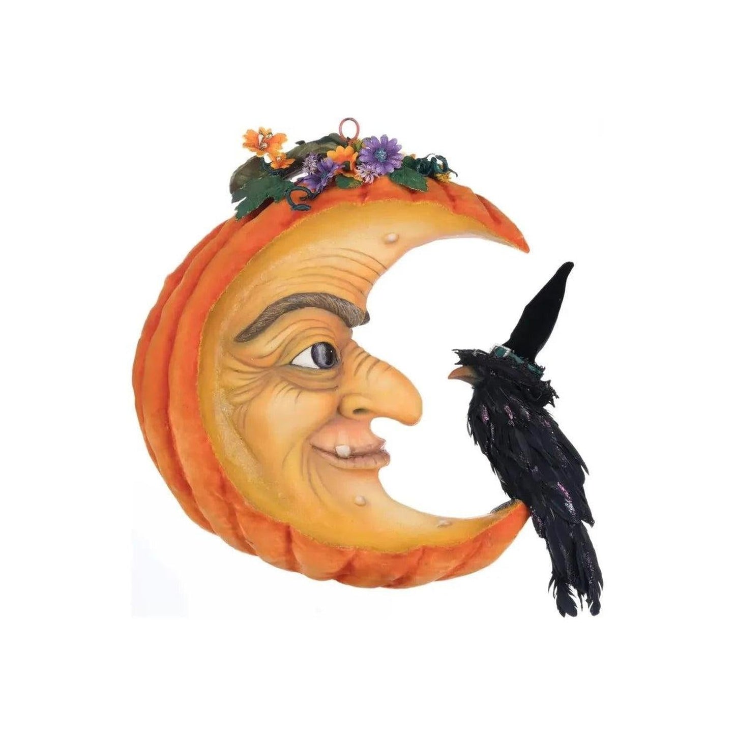 Pumpkin Moon Witch Wall Piece or Tabletop