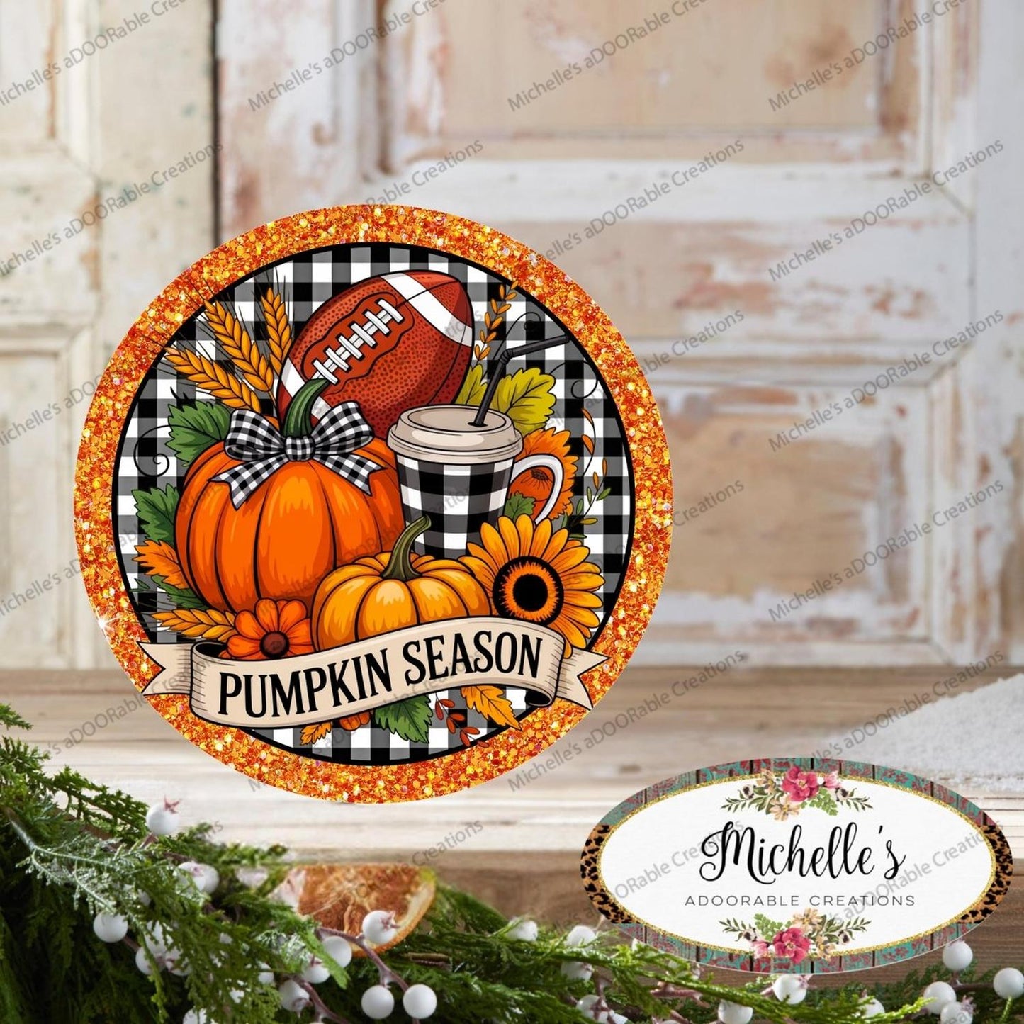 Pumpkins Season Fall Round Sign
