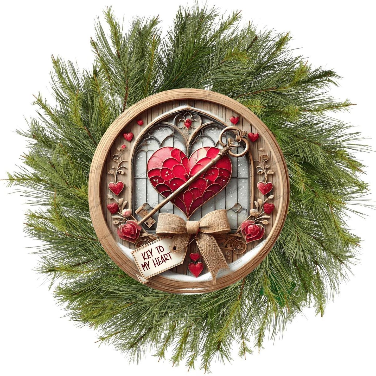 Red Key To My Heart Valentine Round Sign