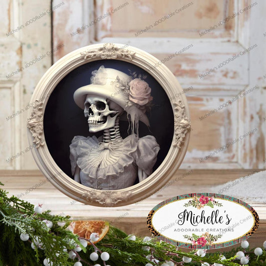 Skeleton Bride Portrait Sign