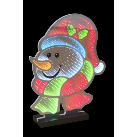 Snowman Infinity Light Display 15"H