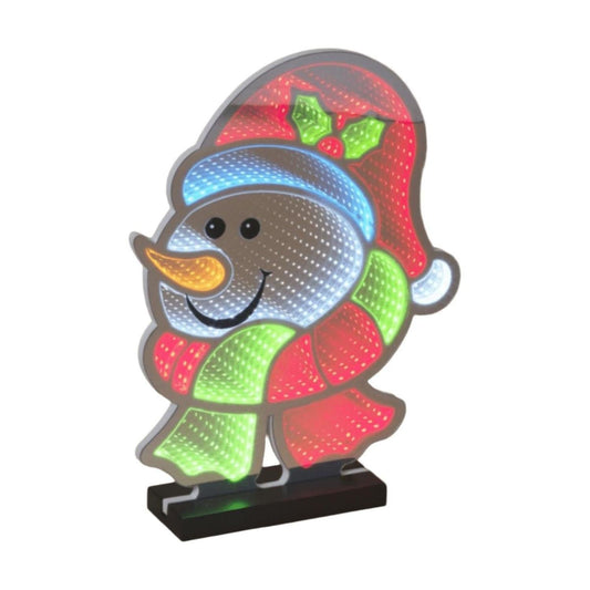 Snowman Infinity Light Display 15"H