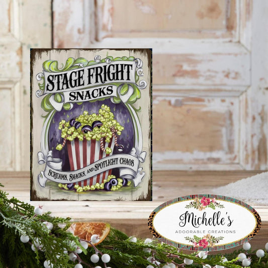 Stage Fright Snacks Halloween Sign