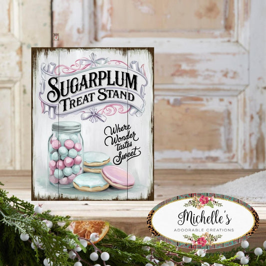 Sugarplum Treat Stand Christmas Sign