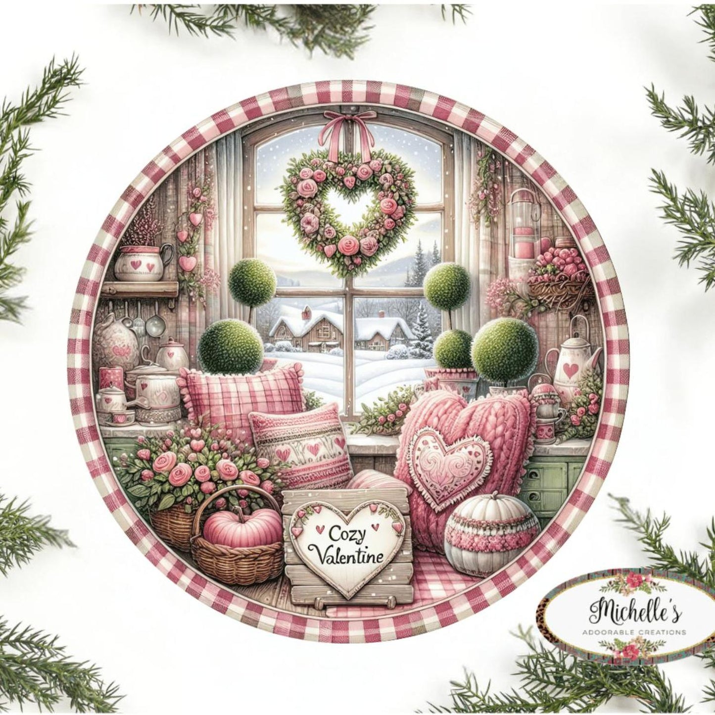 Valentine Cozy Kitchen Round Sign