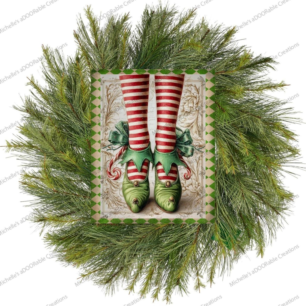 Vintage Elf Legs Metal Sign
