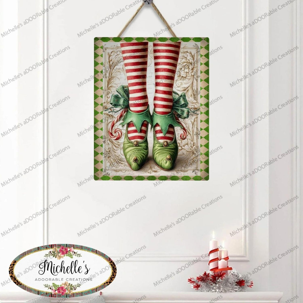 Vintage Elf Legs Metal Sign