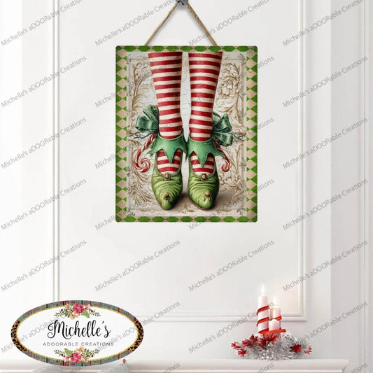 Vintage Elf Legs Metal Sign
