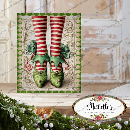 Vintage Elf Legs Metal Sign