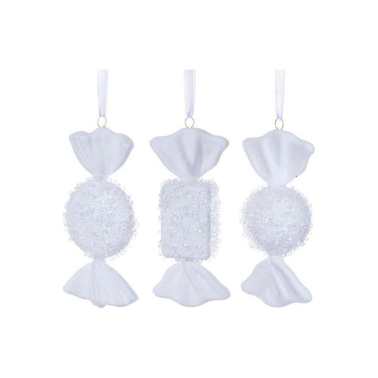 White Icy Sugar Flat Candy