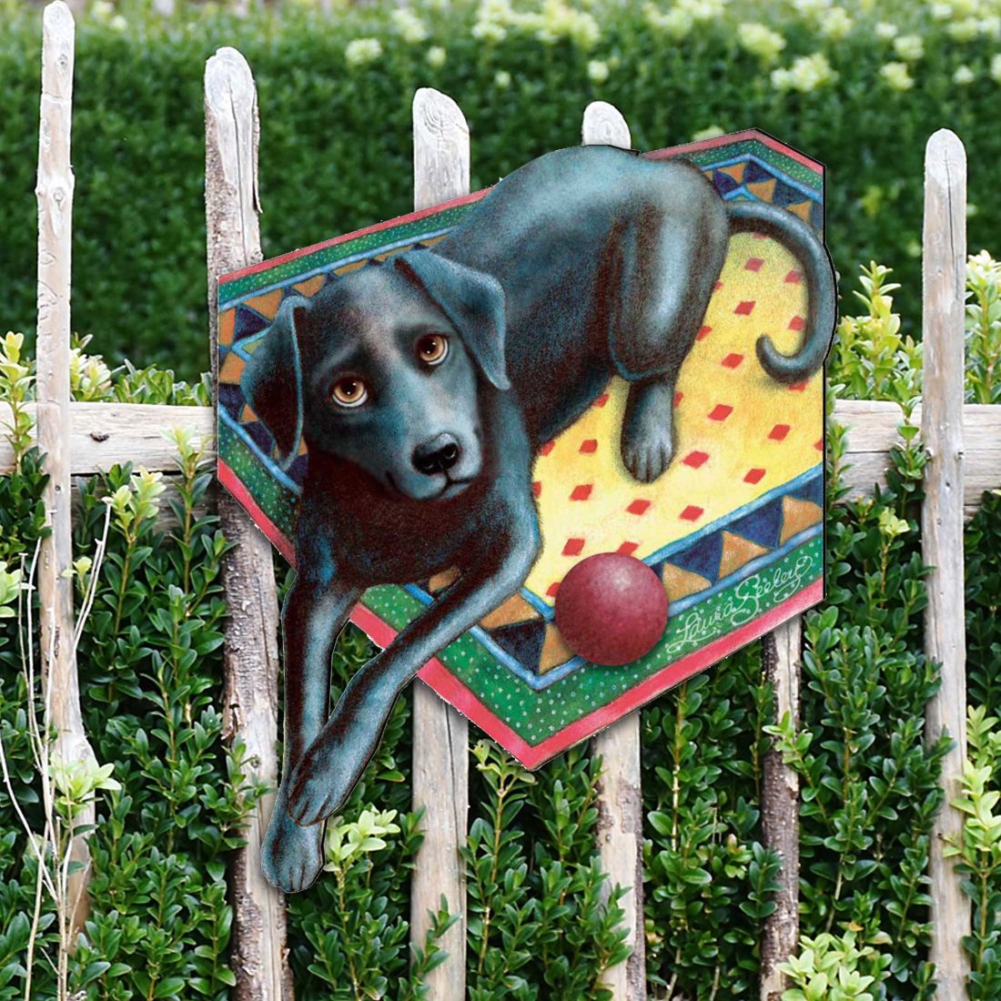 Ready When You Are Black Dog Holiday Outdoor Decor Large Ornament by Laura Seeley - Pets Dog and Cats Decor - 8511017M
