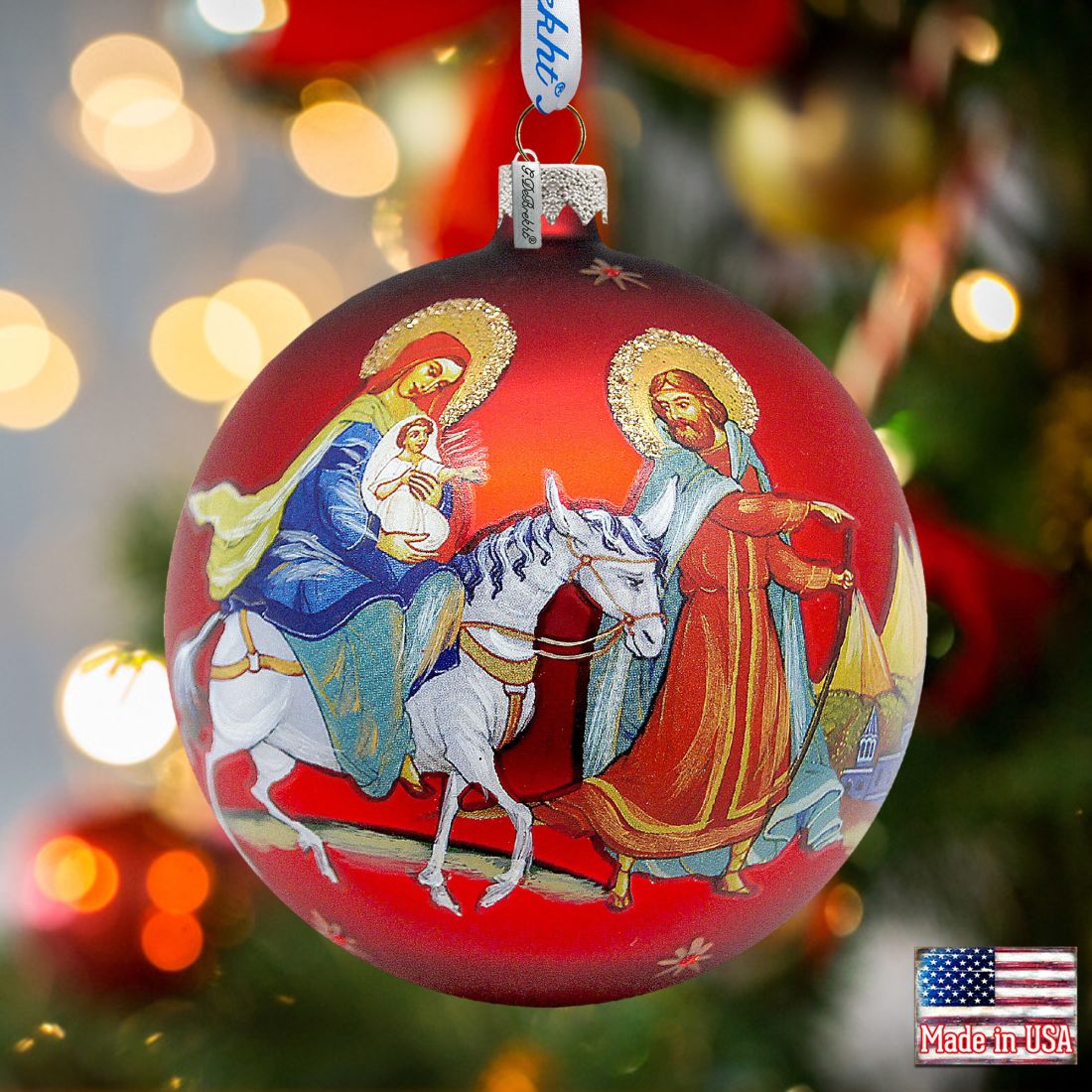 Nativity Glass Ornament Set of 3 by G. DeBrekht - Nativity Holiday Decor - 73510-B3